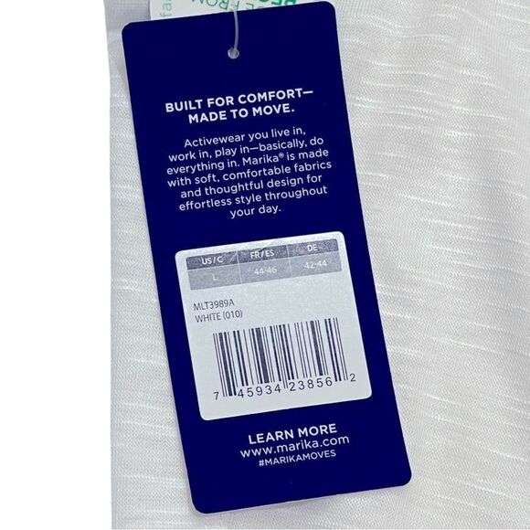 Marika Megan Yoga Pleated Back Tank White Size Large NWT - Picture 12 of 12